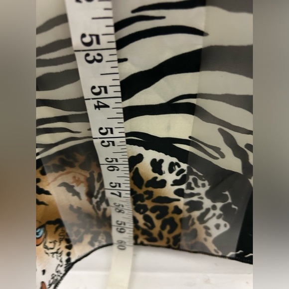 Vintage Y2K 90s Boho Leopard Print Graphic Silk blend Satin unbranded Scarf - Picture 11 of 13